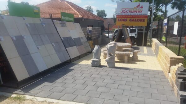 Sand and Cement - display of pavers and retaining wall blocks